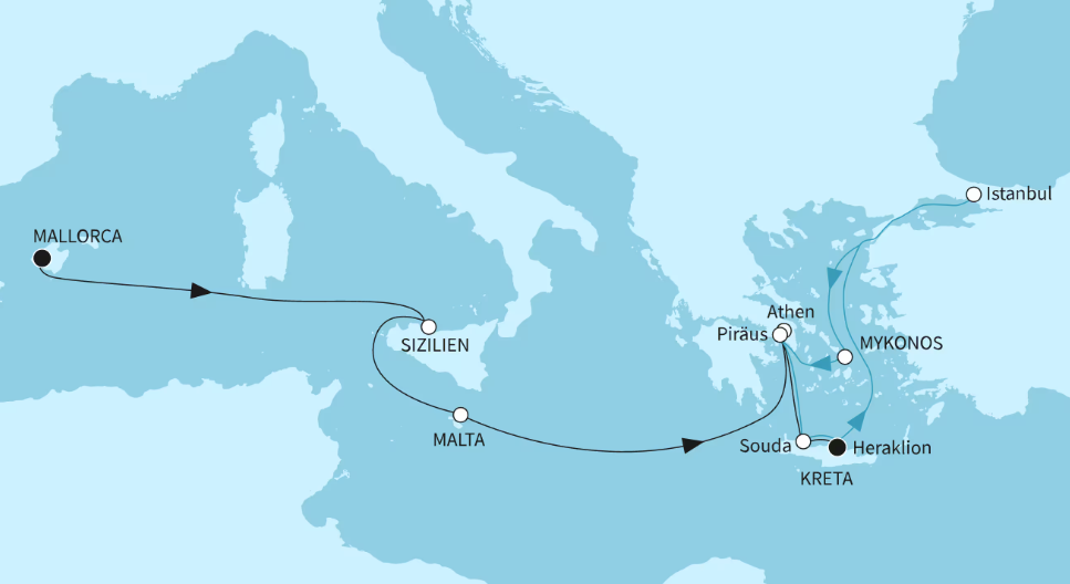 Mein Schiff Östliches Mittelmeer-Kreuzfahrt 2026: Mittelmeer intensiv Mein Schiff Östliches Mittelmeer-Kreuzfahrt 2026: Mittelmeer intensiv