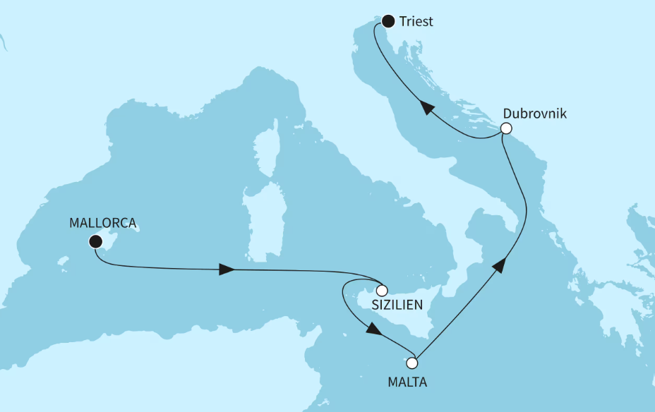 Mein Schiff Östliches Mittelmeer-Kreuzfahrt 2026: Mittelmeerinseln und Perle der Adria Mein Schiff Östliches Mittelmeer-Kreuzfahrt 2026: Mittelmeerinseln und Perle der Adria