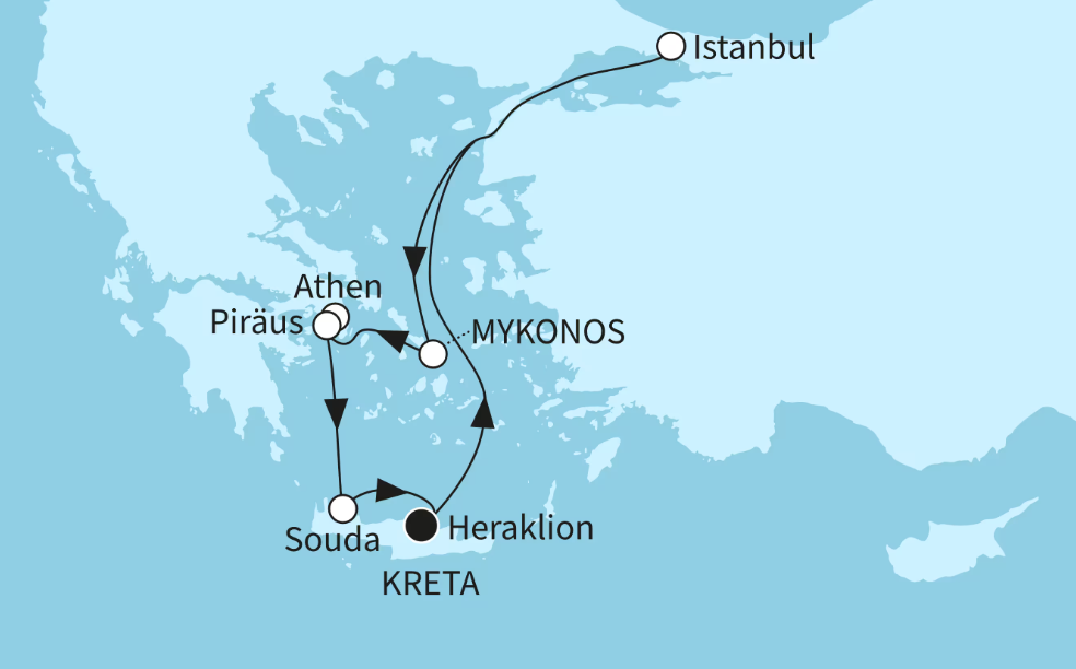 Mein Schiff Östliches Mittelmeer-Kreuzfahrt 2026: Östliches Mittelmeer mit Istanbul Mein Schiff Östliches Mittelmeer-Kreuzfahrt 2026: Östliches Mittelmeer mit Istanbul