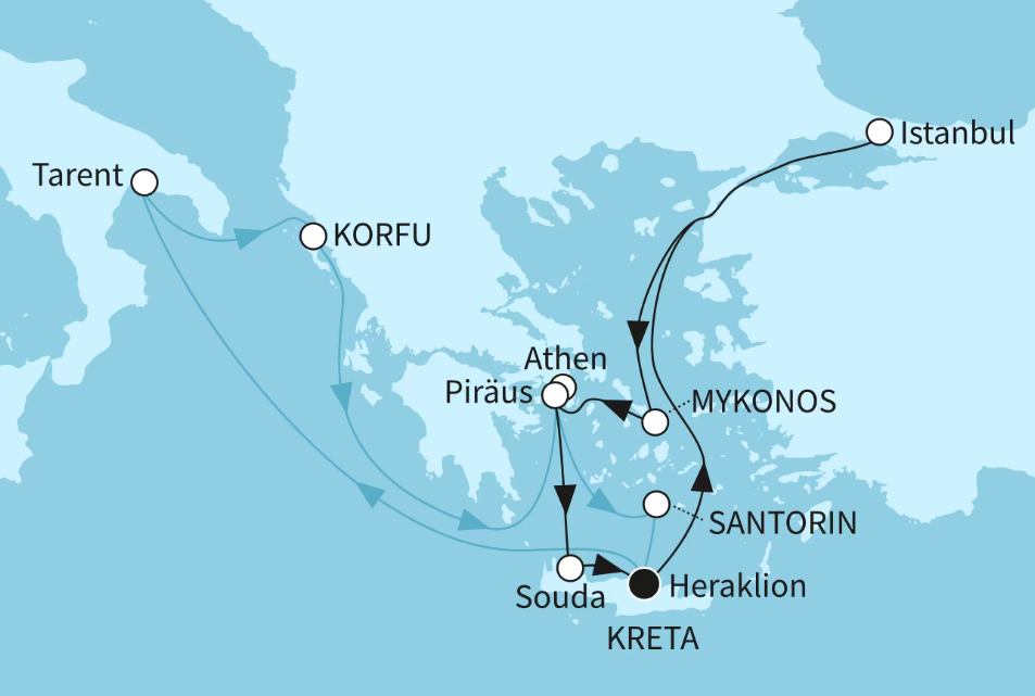 Mein Schiff Östliches Mittelmeer-Kreuzfahrt 2027: Östliches Mittelmeer intensiv Mein Schiff Östliches Mittelmeer-Kreuzfahrt 2027: Östliches Mittelmeer intensiv