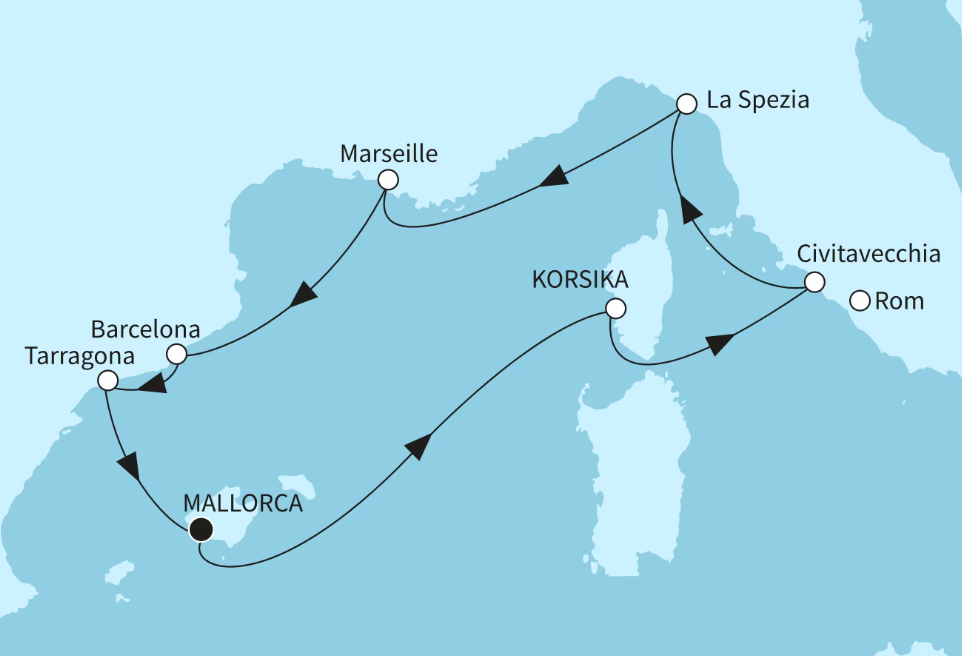 Mein Schiff Westliches Mittelmeer-Kreuzfahrt 2026: Höhepunkte des westlichen Mittelmeers Mein Schiff Westliches Mittelmeer-Kreuzfahrt 2026: Höhepunkte des westlichen Mittelmeers