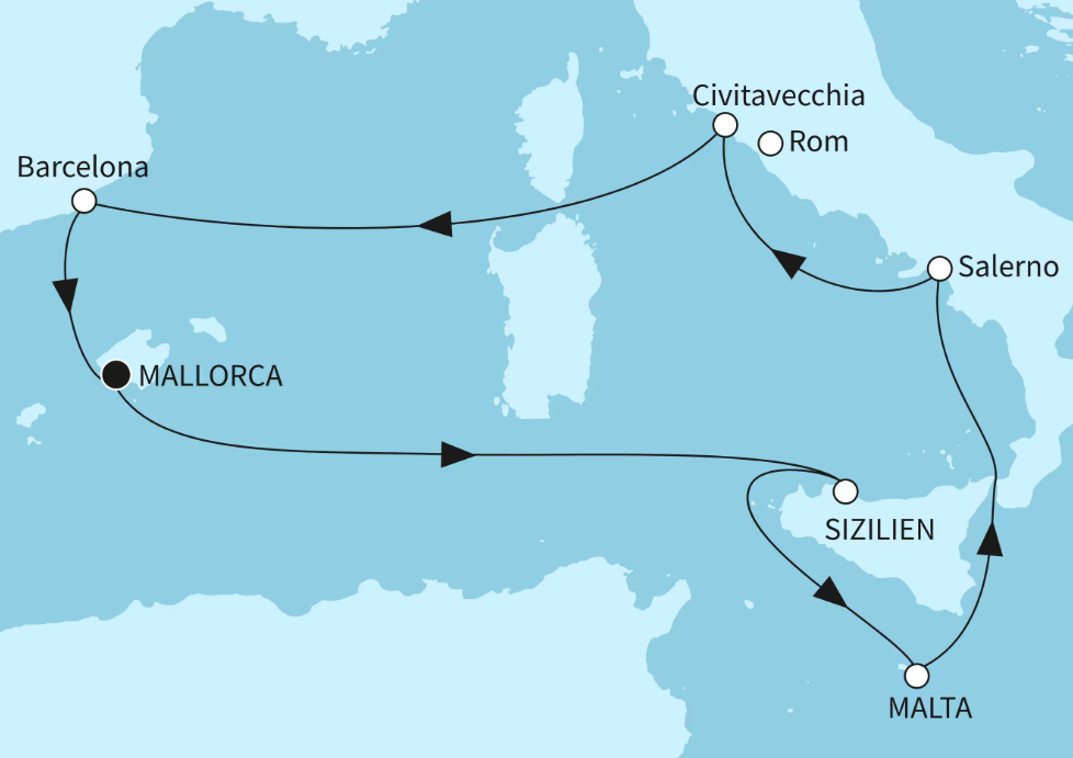 Mein Schiff Westliches Mittelmeer-Kreuzfahrt 2027: Adults-only: Inselglück im Mittelmeer Mein Schiff Westliches Mittelmeer-Kreuzfahrt 2027: Adults-only: Inselglück im Mittelmeer