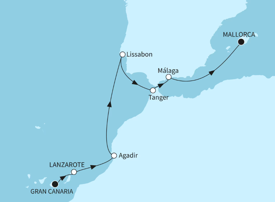 Mein Schiff Westliches Mittelmeer-Kreuzfahrt 2027: Marokko und die Südspitze Europas Mein Schiff Westliches Mittelmeer-Kreuzfahrt 2027: Marokko und die Südspitze Europas