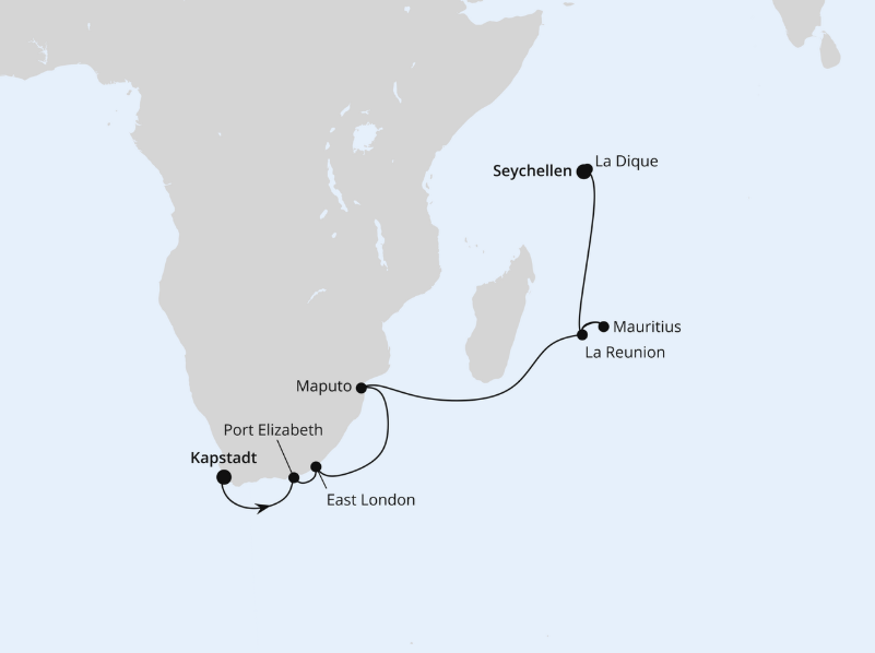 AIDA Afrika-Kreuzfahrt 2027: Seychellen, Mauritius & Südafrika 1