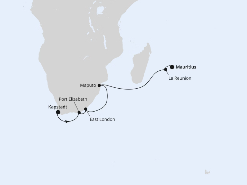 AIDA Afrika-Kreuzfahrt 2027: Südafrika mit La Réunion & Mauritius 1