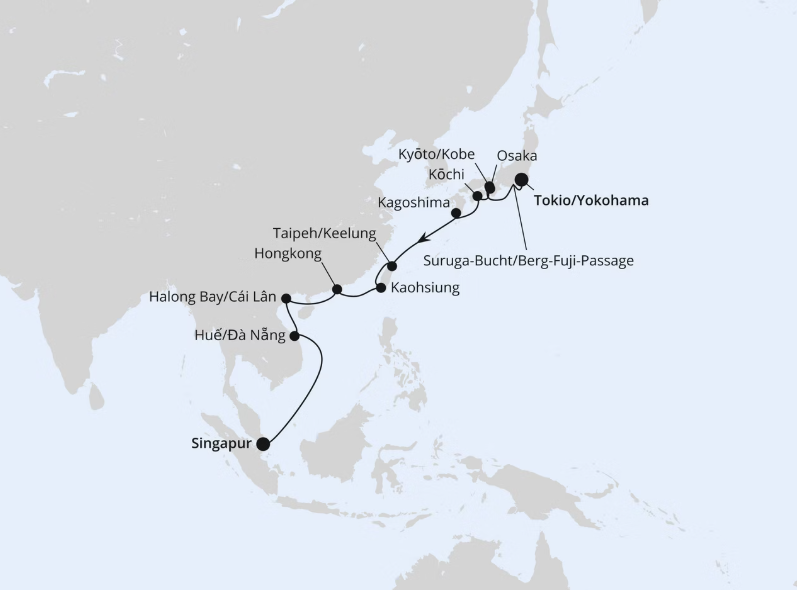 AIDA Asien-Kreuzfahrt 2027: Japan, Taiwan, Vietnam & Hongkong 1 AIDA Asien-Kreuzfahrt 2027: Japan, Taiwan, Vietnam & Hongkong 1