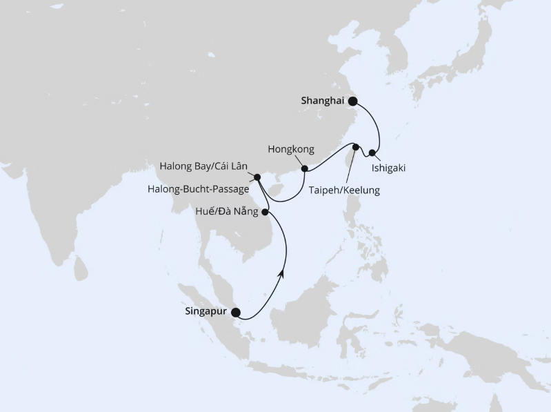 AIDA Asien-Kreuzfahrt 2027: Von Singapur über Vietnam & Hongkong nach Shanghai AIDA Asien-Kreuzfahrt 2027: Von Singapur über Vietnam & Hongkong nach Shanghai