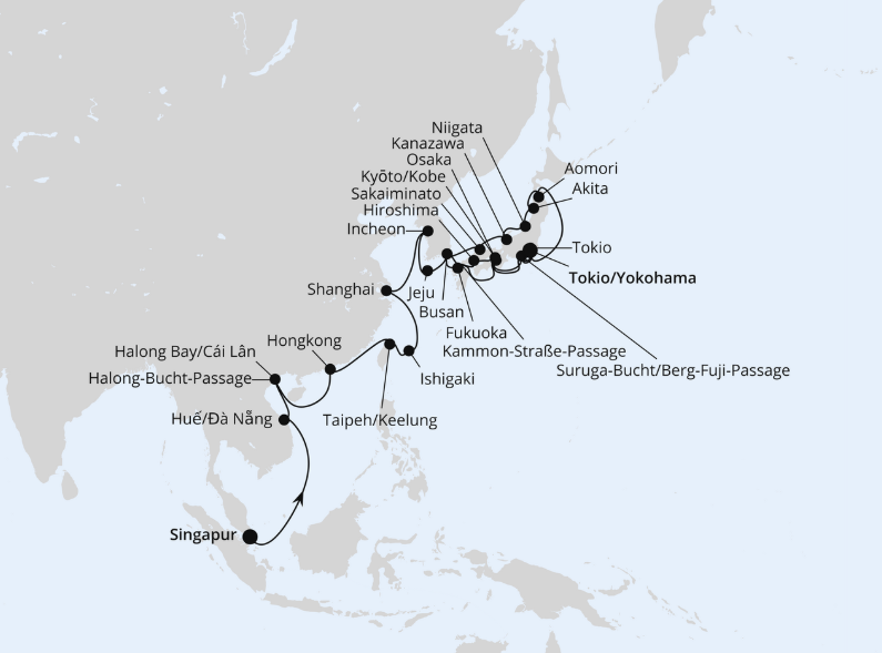 AIDA Asien-Kreuzfahrt 2027: Weltenbummler Asien mit Japan zur Frühlingsblüte AIDA Asien-Kreuzfahrt 2027: Weltenbummler Asien mit Japan zur Frühlingsblüte