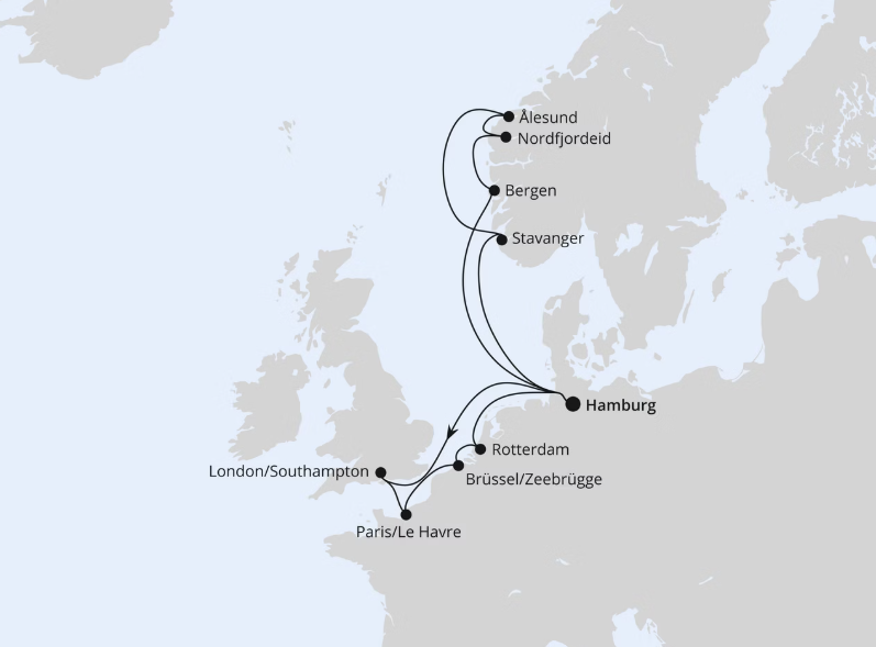 AIDA Westeuropa-Kreuzfahrt 2026: Metropolen & Norwegen ab Hamburg