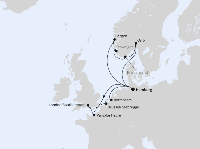 AIDA Westeuropa-Kreuzfahrt 2026: Metropolen & Südnorwegen ab Hamburg