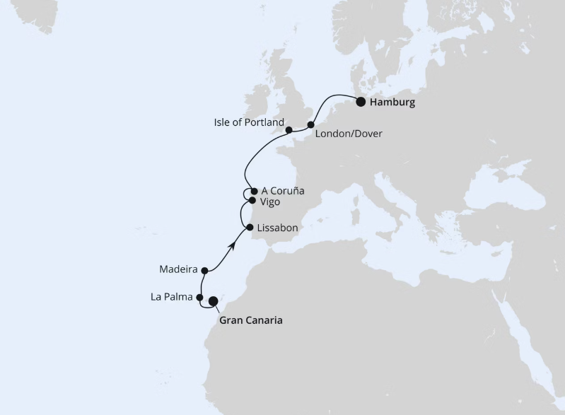 AIDA Westeuropa-Kreuzfahrt 2026: Spanien, Portugal & England 2