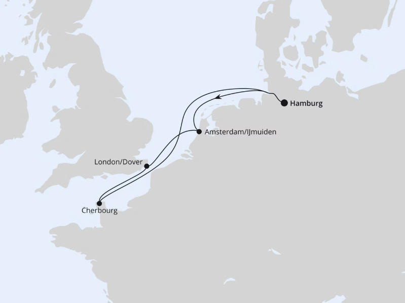 AIDA Westeuropa-Kreuzfahrt 2027: Kurzreise Metropolen ab Hamburg