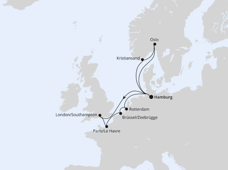 AIDA Westeuropa-Kreuzfahrt 2027: Westeuropas Metropolen & Norwegen ab Hamburg