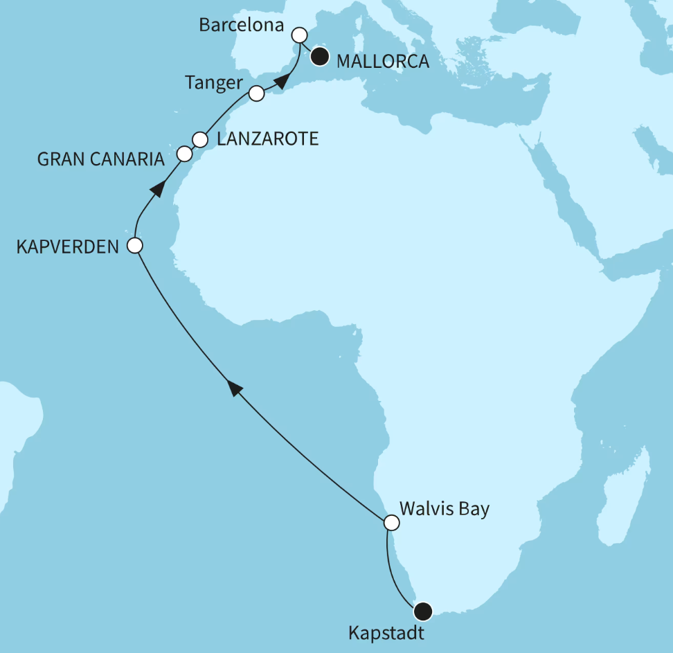 Mein Schiff Afrika-Kreuzfahrt 2026: Comedy & Stars unter der Sonne Afrikas Mein Schiff Afrika-Kreuzfahrt 2026: Comedy & Stars unter der Sonne Afrikas