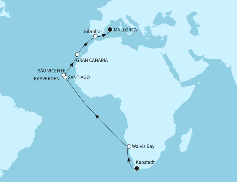 Mein Schiff Afrika-Kreuzfahrt 2027: Transozean 2 Mein Schiff Afrika-Kreuzfahrt 2027: Transozean 2