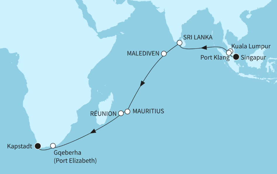 Mein Schiff Asien-Kreuzfahrt 2027: Indischer Ozean mit Mauritius 2 Mein Schiff Asien-Kreuzfahrt 2027: Indischer Ozean mit Mauritius 2