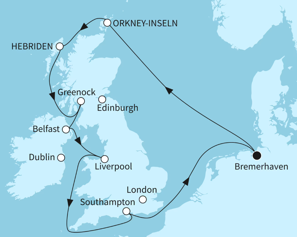 Mein Schiff Nordeuropa-Kreuzfahrt 2027: Großbritanniens Schätze Mein Schiff Nordeuropa-Kreuzfahrt 2027: Großbritanniens Schätze