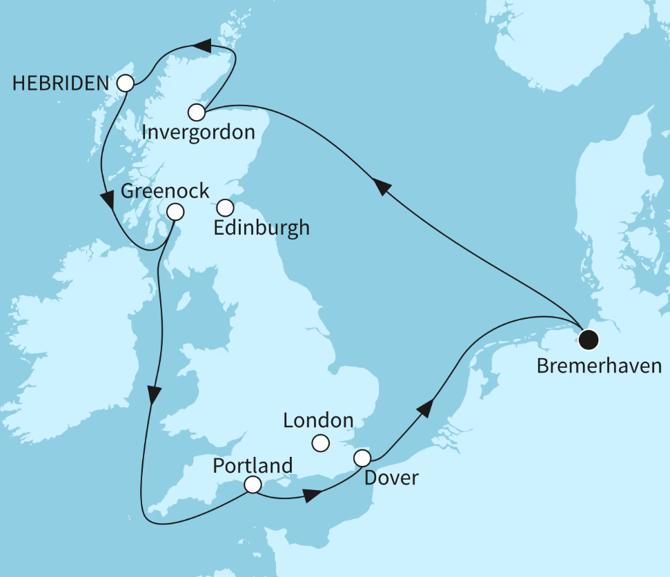 Mein Schiff Nordeuropa-Kreuzfahrt 2027: Westküste Großbritannien und Schottland Mein Schiff Nordeuropa-Kreuzfahrt 2027: Westküste Großbritannien und Schottland