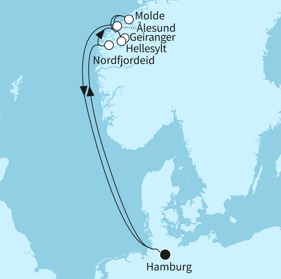 Mein Schiff Norwegen-Kreuzfahrt 2027: Norwegen mit Geirangerfjord Mein Schiff Norwegen-Kreuzfahrt 2027: Norwegen mit Geirangerfjord