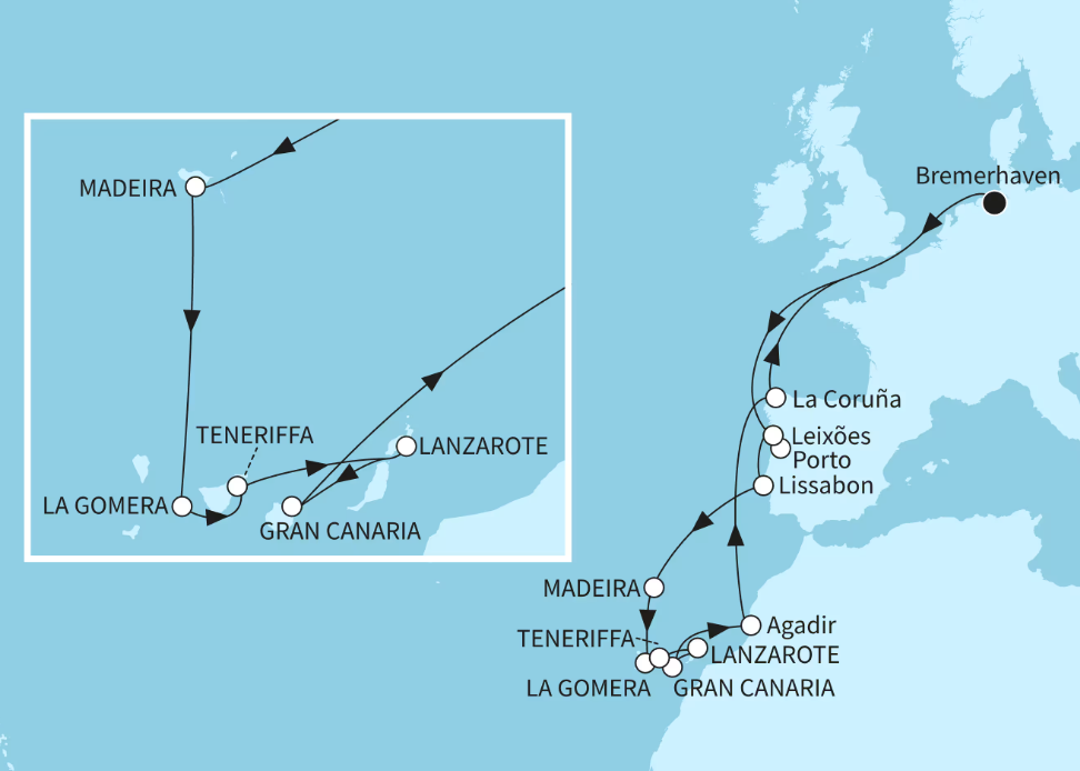 Mein Schiff Westeuropa-Kreuzfahrt 2026: Zeitlose Kanaren Mein Schiff Westeuropa-Kreuzfahrt 2026: Zeitlose Kanaren