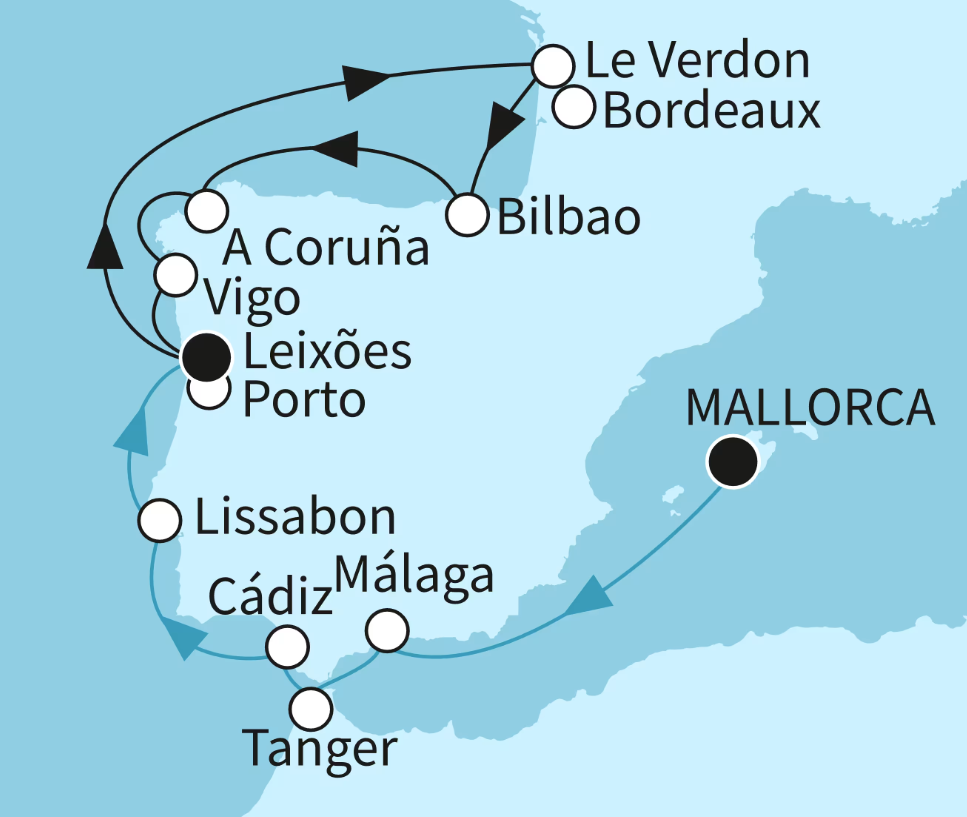 Mein Schiff Westeuropa-Kreuzfahrt 2027: Europas Sonnenseite und die Schönheiten der Westküste Mein Schiff Westeuropa-Kreuzfahrt 2027: Europas Sonnenseite und die Schönheiten der Westküste