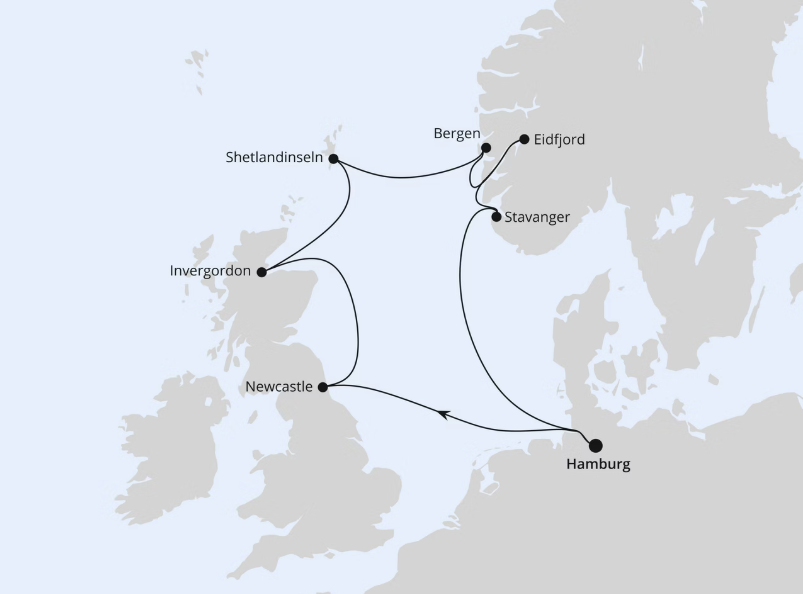 AIDA Nordeuropa-Kreuzfahrt 2027: Großbritannien & Norwegen ab Hamburg