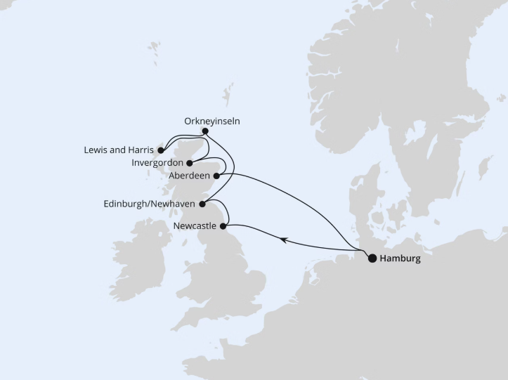 AIDA Nordeuropa-Kreuzfahrt 2027: Schottische Highlights ab Hamburg 2