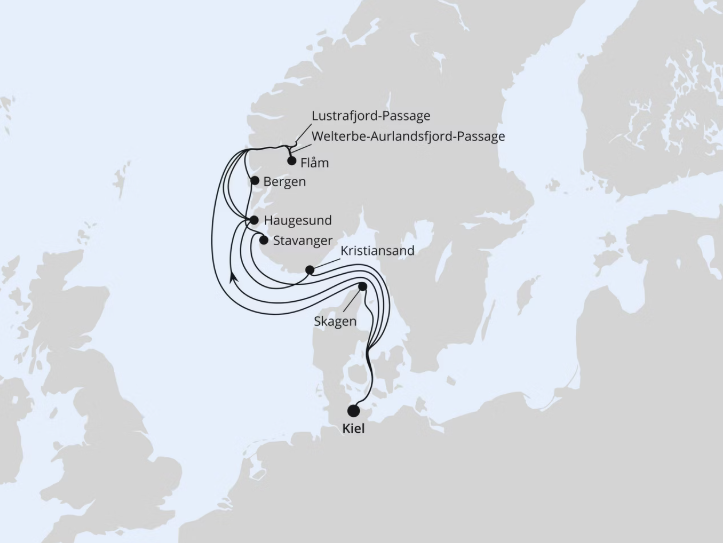 AIDA Norwegen-Kreuzfahrt 2027: Große Norwegen-Reise ab Kiel
