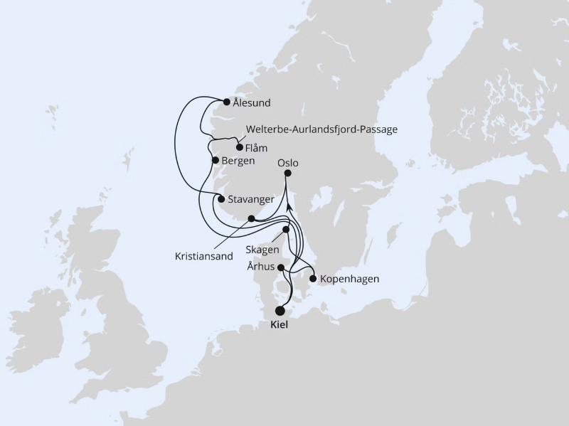 AIDA Norwegen-Kreuzfahrt 2027: Große Skandinavien-Reise ab Kiel 2