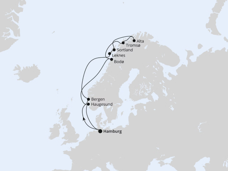 AIDA Norwegen-Kreuzfahrt 2027: Herbstliche Nordlichter ab Hamburg