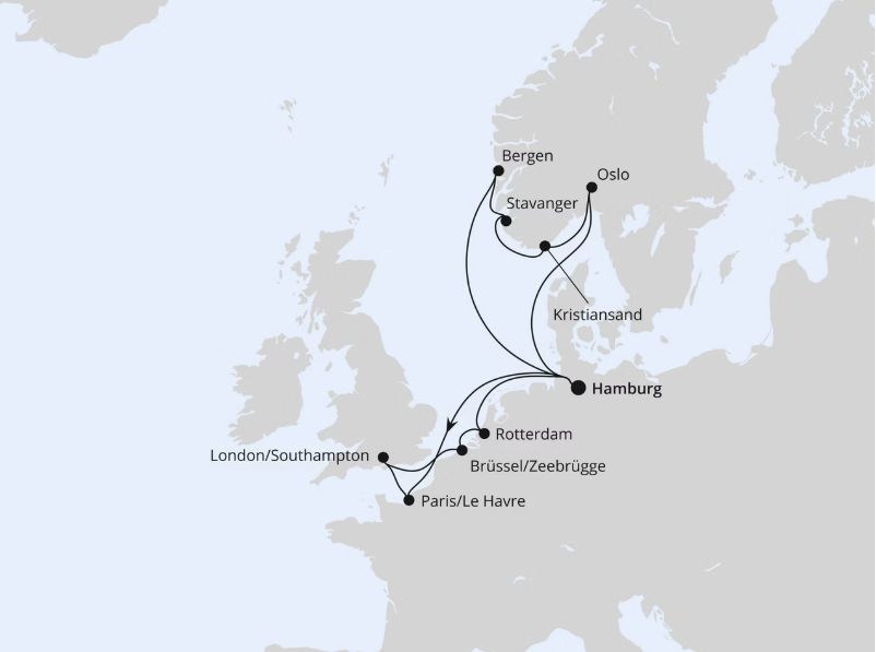AIDA Norwegen-Kreuzfahrt 2027: Metropolen & Südnorwegen ab Hamburg